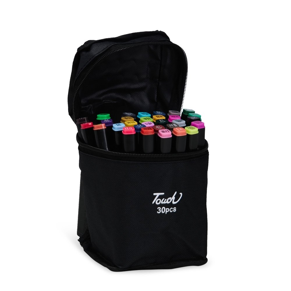 Kit Canetas Marcadoras Pontas Duplas 30 Cores